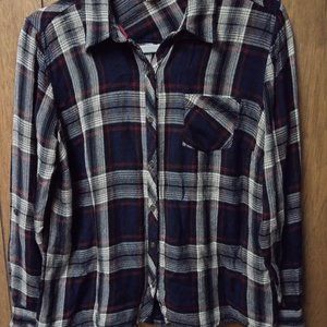 Plaid Button Up, Blue, Black and Red